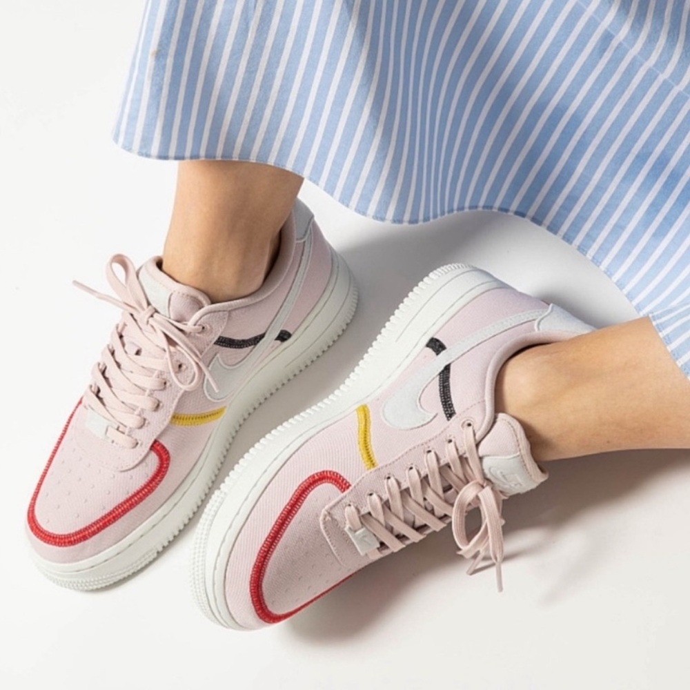 Nike Women’s Air Force 1 '07 Low LX 'Stitched Canvas - Siltstone Red Size 8.5